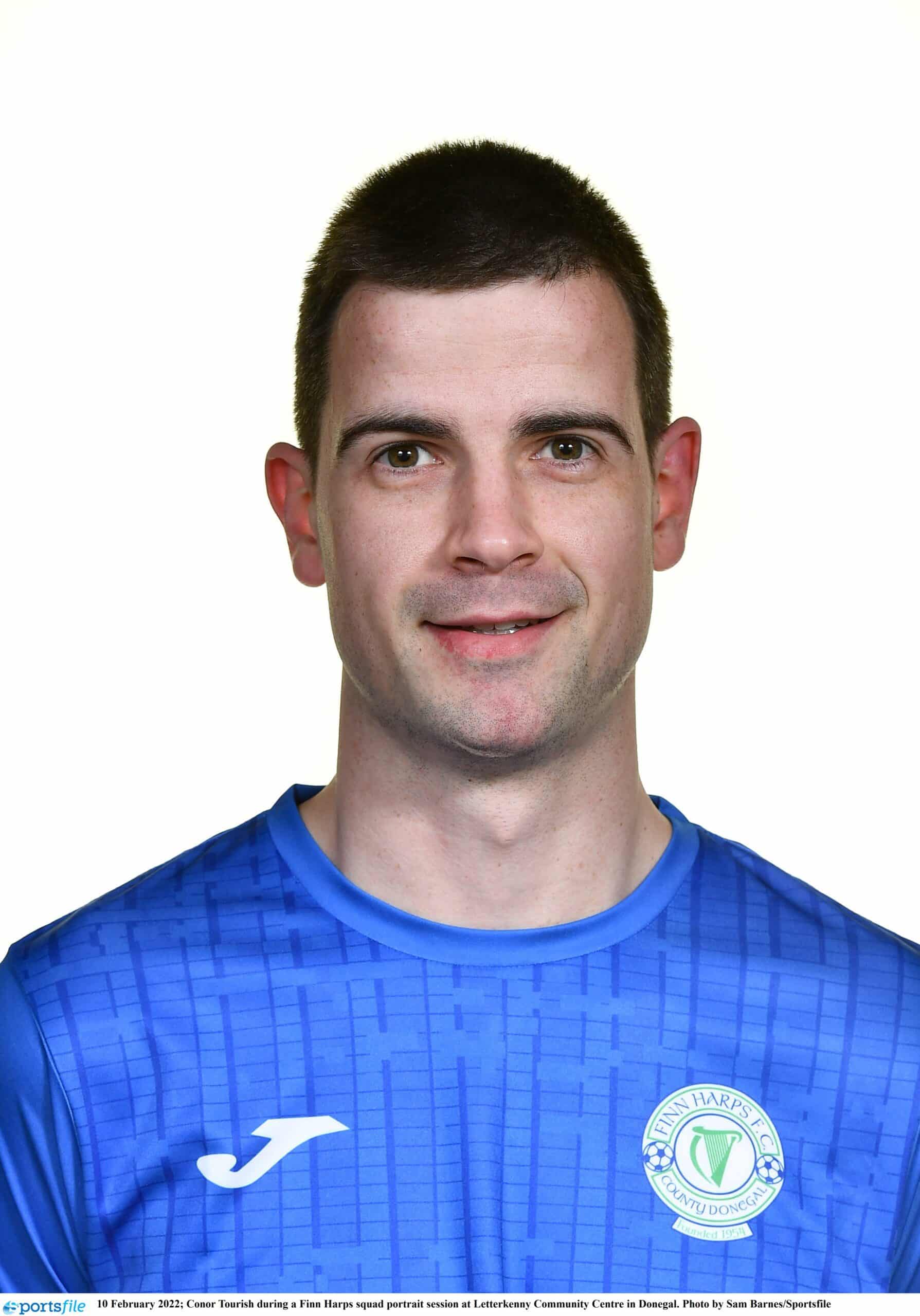 Conor Tourish during a Finn Harps squad portrait session at Letterkenny Community Centre in Donegal. Photo by Sam Barnes/Sportsfile