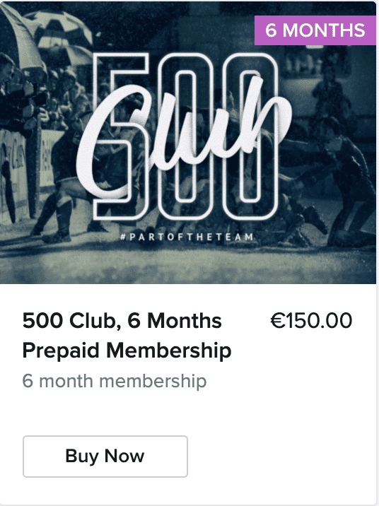 Finn Harps 500 Club 6 Months Membership Buy Button