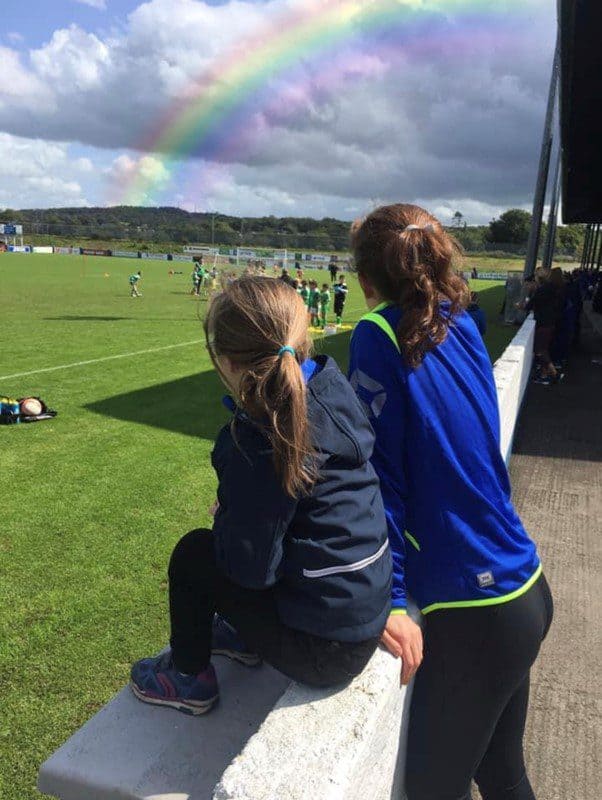Young Harps fans watching proceedings at Finn Park