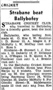 Strabane Chronicle Finn Harps in Ballybofey Cricket League