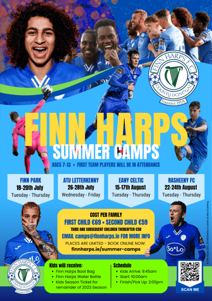 Finn Harps Summer Camps promotional poster