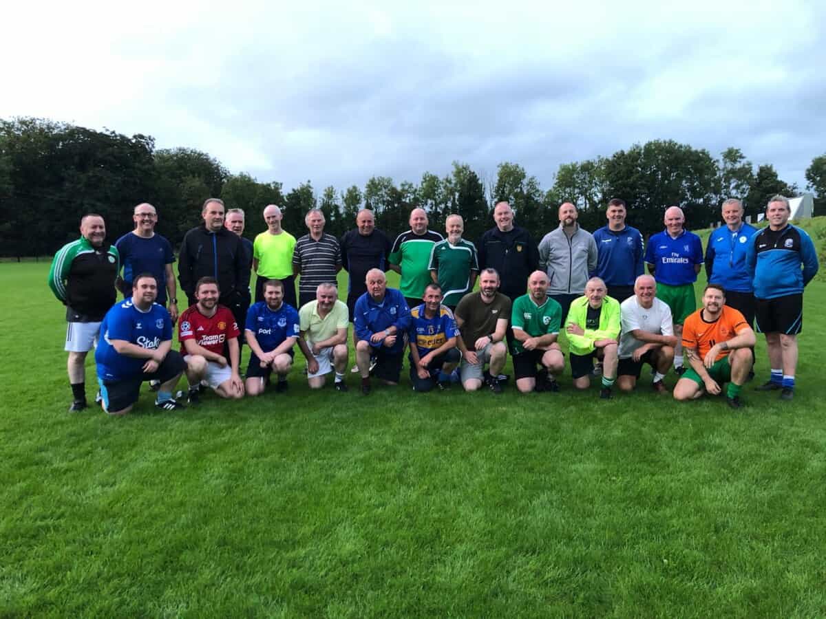 Participants from Donegal Junior Clubs Raphoe, Castlefin and Convoy who are involved in the Finn Harps Walking Football and Football Bootroom programmes